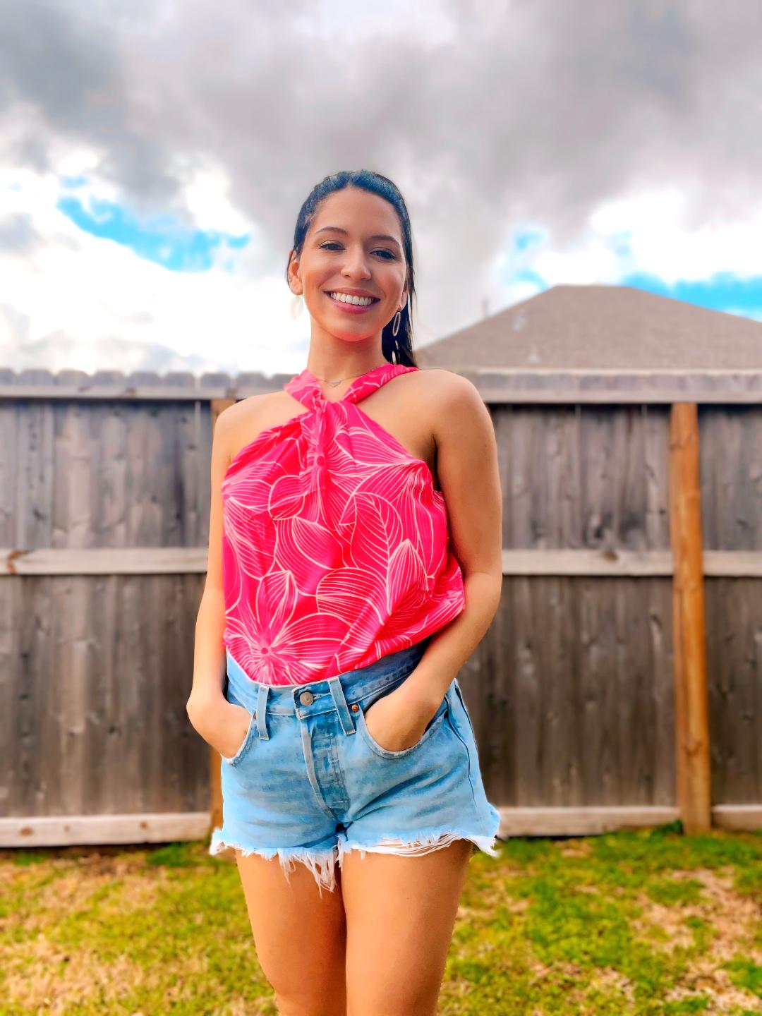 Pink Floral Top