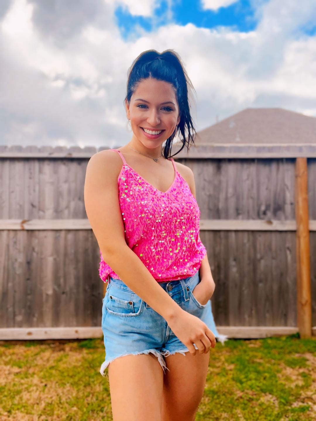 Pink Sequins Top